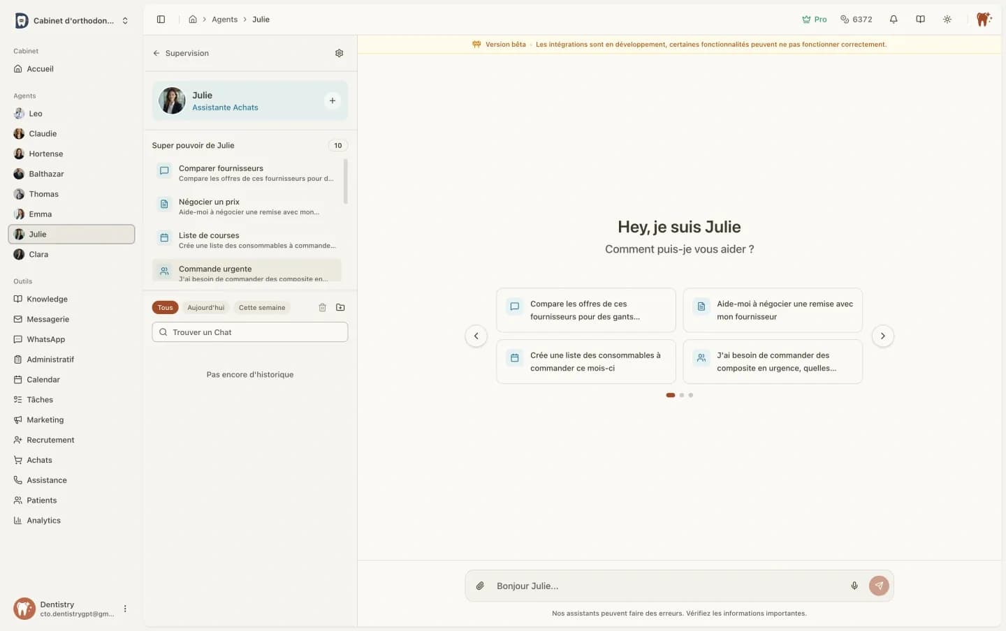 Julie - Achats & fournisseurs