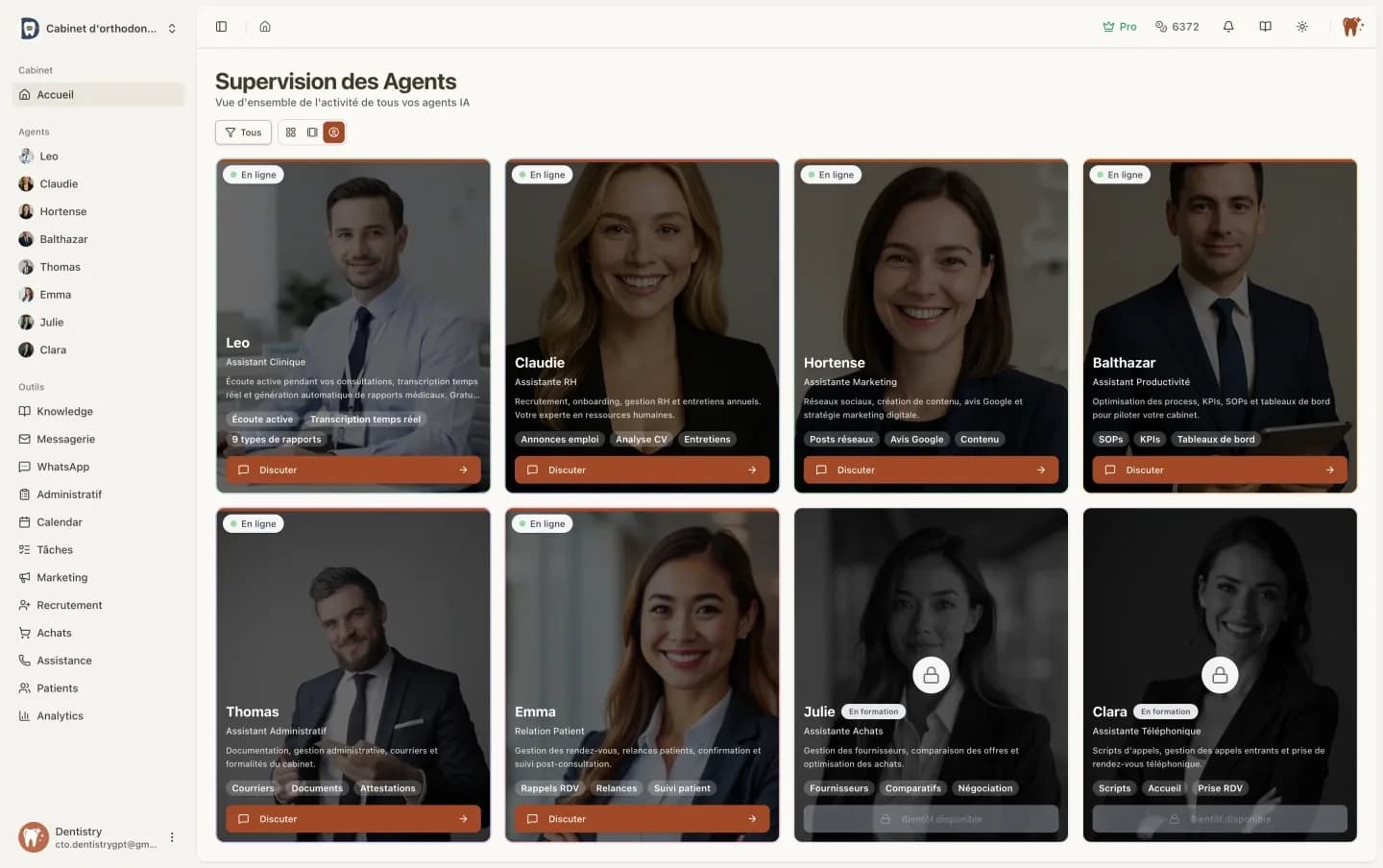 Supervision - Vue d'ensemble agents